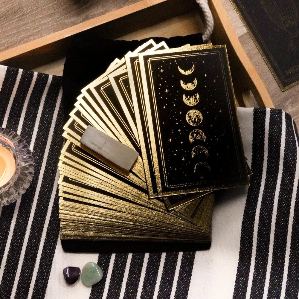 NWOT Celestial Divination Gold Foil Tarot Cards Deck
